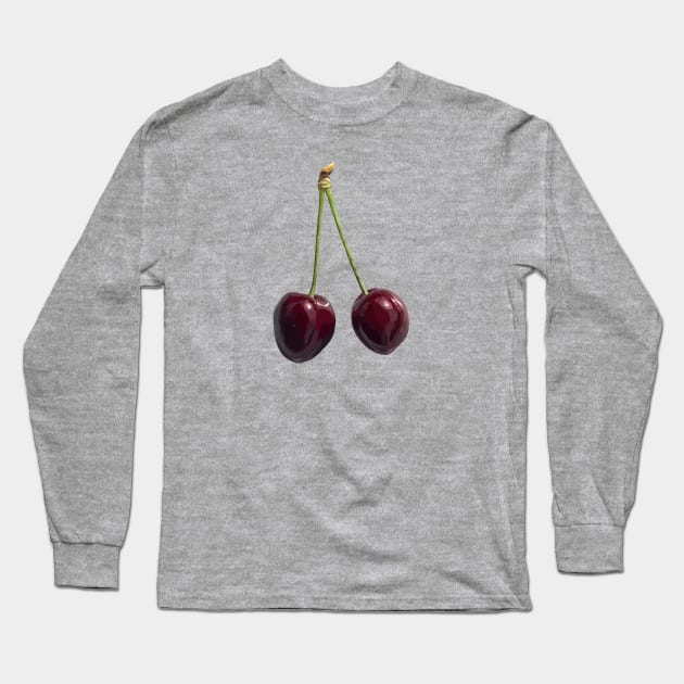 Red cherries on creme Long Sleeve T-Shirt by A_using_colors